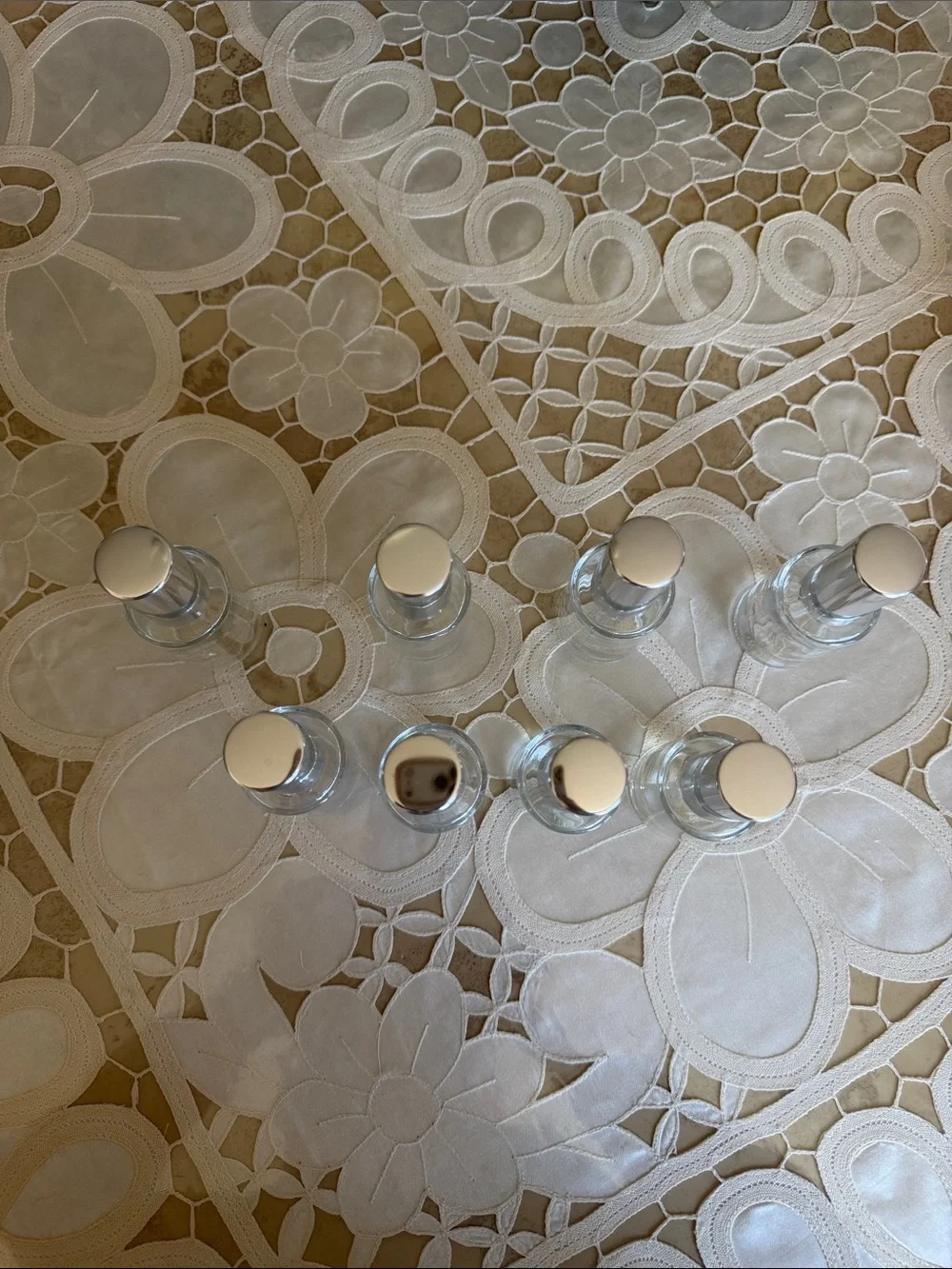 Clear Glass Roller Bottle Set with Silver Caps - Home Accents Decor
